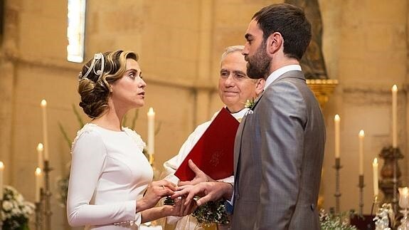 La boda entre Iñaki y Carmen en ‘Allí abajo’. 