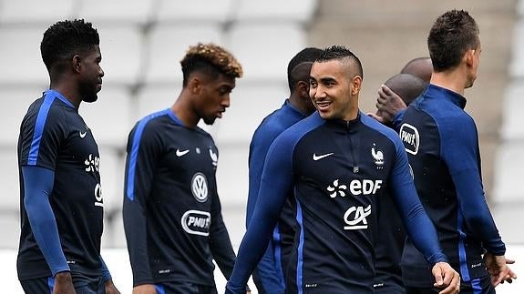 La selección francesa, durante uno de sus entrenamientos. 