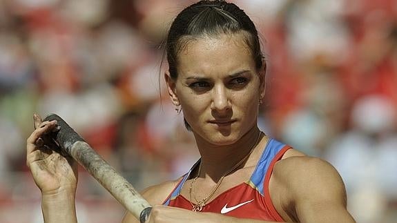 Yelena Isinbayeva, en los Juegos de Pekín.