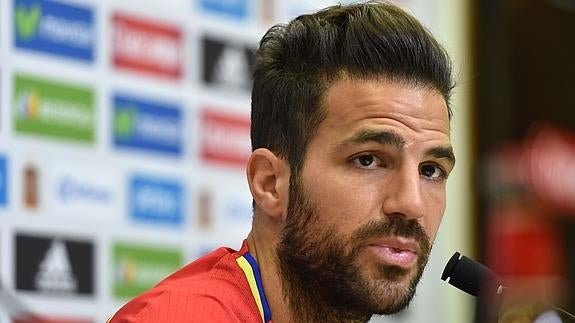 Cesc, durante la rueda de prensa previa al amistoso ante Georgia. 