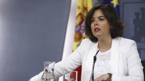 La vicepresidenta del Gobierno en funciones, Soraya Sáenz de Santamaría.