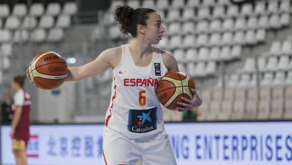 Silvia Domínguez, antes de un partido. 