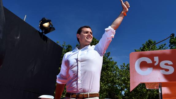 Albert Rivera en el mitin de Madrid.