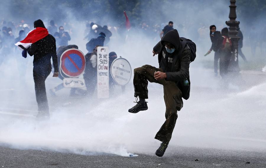 Vista de la última manifestación contra la reforma laboral en París el pasado 14 de junio.