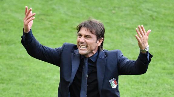 Conte, durante el partido ante España. 