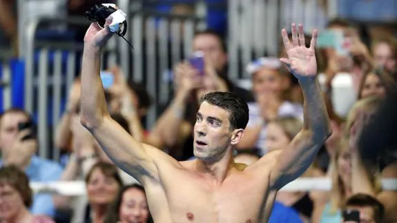 Michael Phelps clebra su clasificación para los JJOO de Río. 