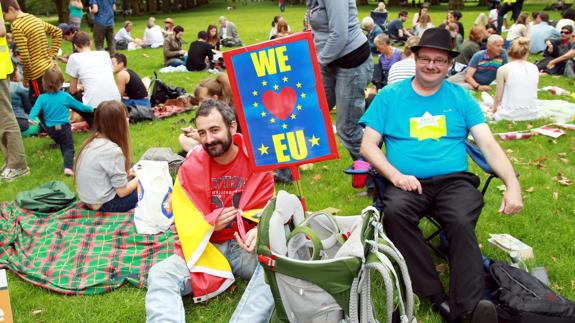 Un picnic 'proBrexit' organizado en Green Park (Londres).