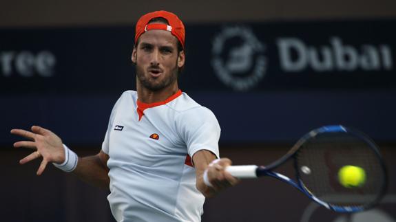 Feliciano López, durante un partido en el Barclays Dubai Tennis Championships. 