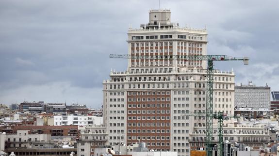 El rascacielos conocido como Edificio España, en Madrid.