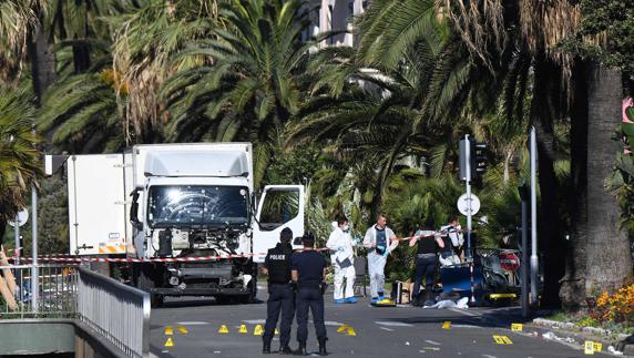 Camión utilizado en el atentado de Niza.