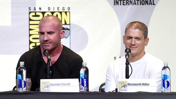 Dominic Purcell y Wentworth Miller, en la rueda de prensa de 'Prison Break'. 