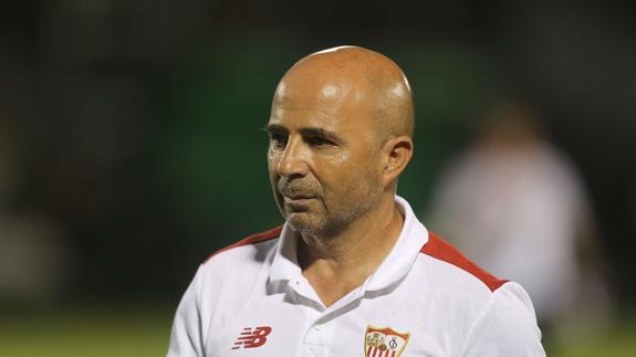 Jorge Sampaoli, durante un partido con el Sevilla. 