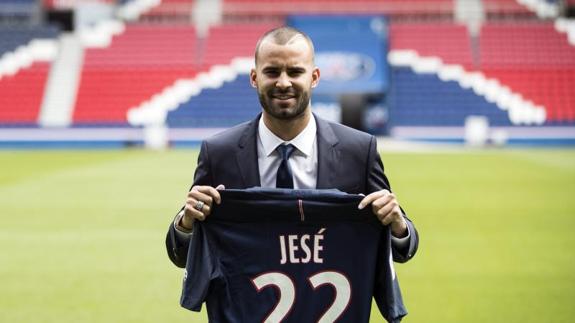 Jesé Rodríguez, durante su presentación como nuevo jugador del PSG. 