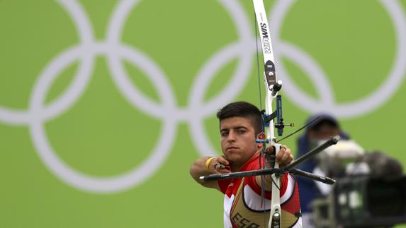 Miguel Alvariño, en plena competición. 