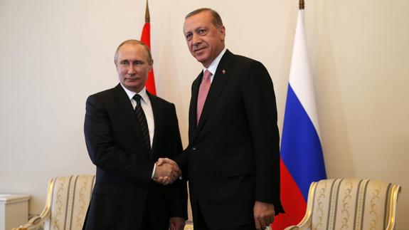 Recep Tayyip Erdogan y Vladimir Putin.