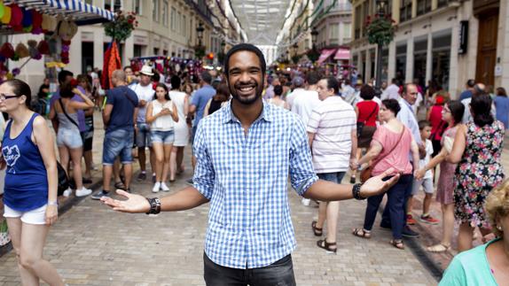 El actor posa para Efe en la calle Marques de Larios. 