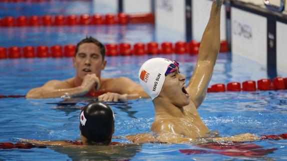 El nadador chino Sun Yang provoca a sus rivales.