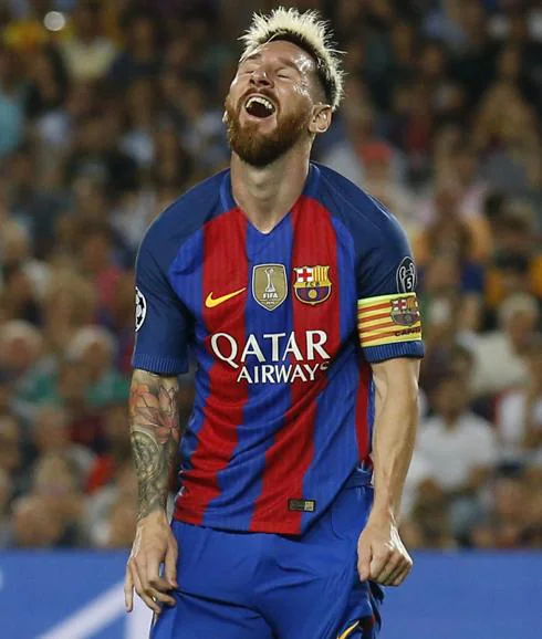 Messi celebra un gol. 