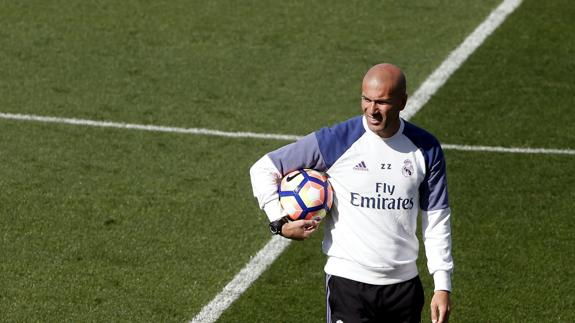 Zinedine Zidane, en el entrenamiento. 