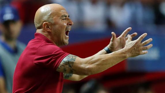 Jorge Sampaoli gesticula. 