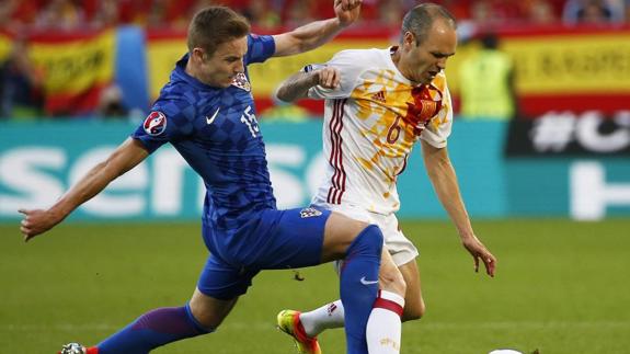 Andrés Iniesta, ante Croacia. 