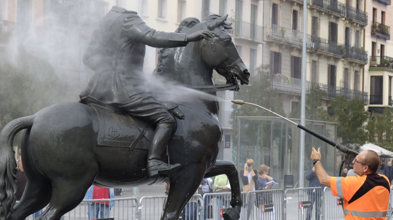 Estatua de Franco en Barcelona.