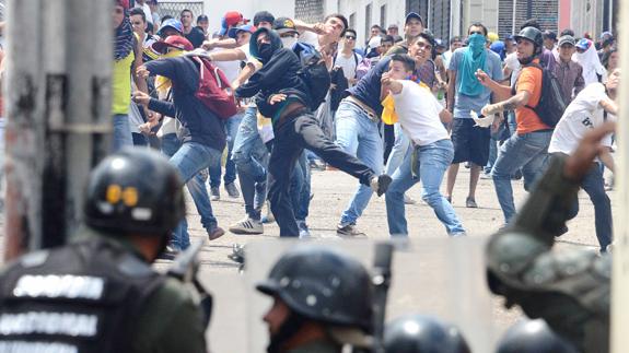 Un momento de la manifestación en Venezuela.