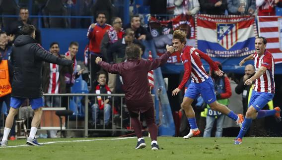 Griezmann celebra el segundo gol ante el Rostov. 