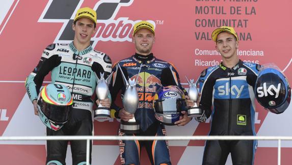 El podio de Moto3. 