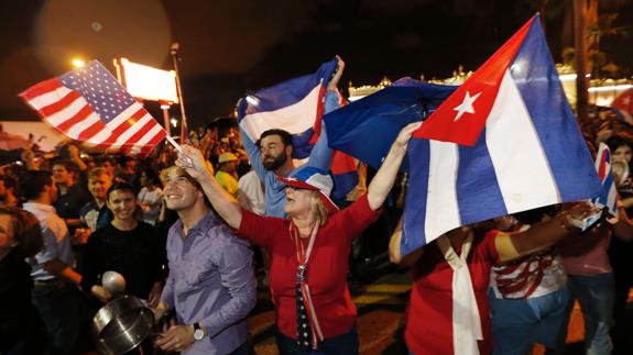 Celebración en las calles de Miami.