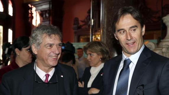 Ángel Villar (i) y Julen Lopetegui. 