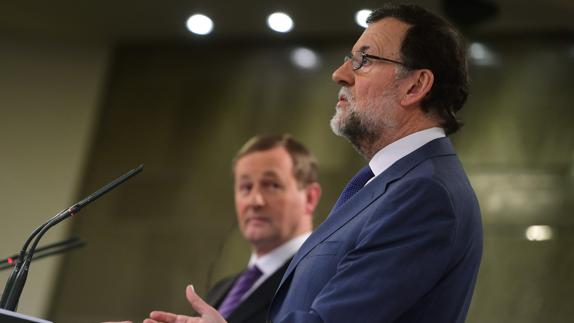 Rajoy en la comparecencia tras su reunión con el primer ministro irlandés.