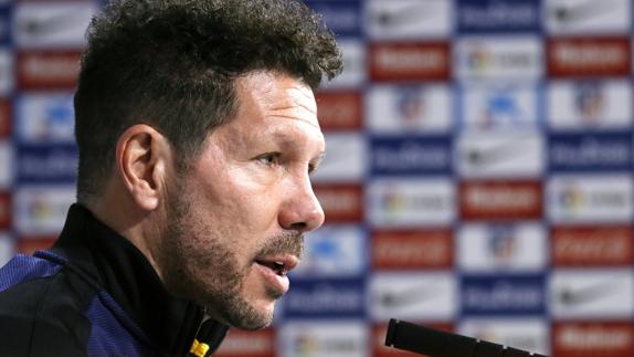 Diego Simeone, en rueda de prensa. 