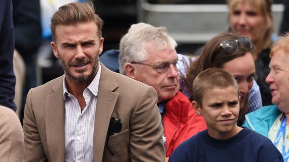 David Beckham con su hijo Romeo.