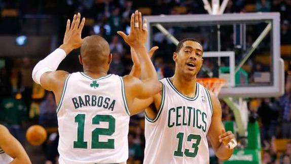 Fab Melo, con el número 13 de los Celtics. 