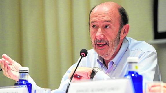 El exministro del Interior Alfredo Pérez Rubalcaba.