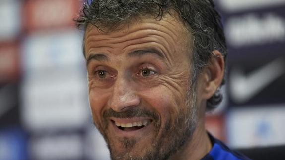 Luis Enrique, en rueda de prensa. 