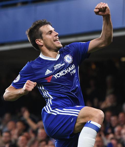 Azpilicueta celebra su gol al Watford. 