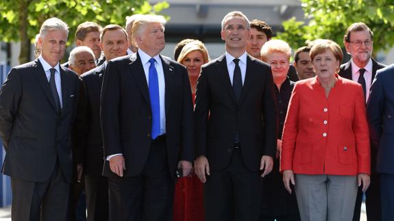 El presidente de EE UU, Donald Trump junto a sus aliados en la OTAN.