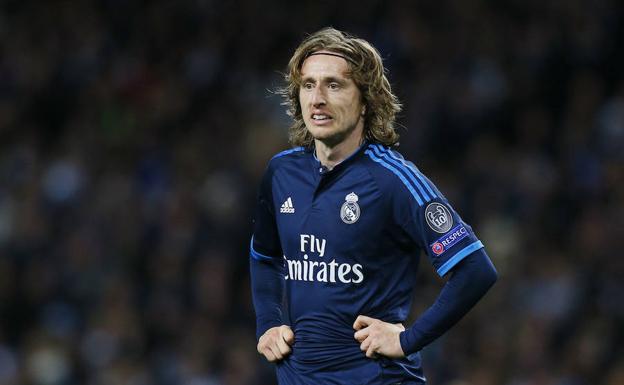 Modric, en un partido con el Madrid. 