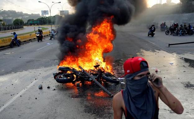 Manifestación opositora en Caracas.