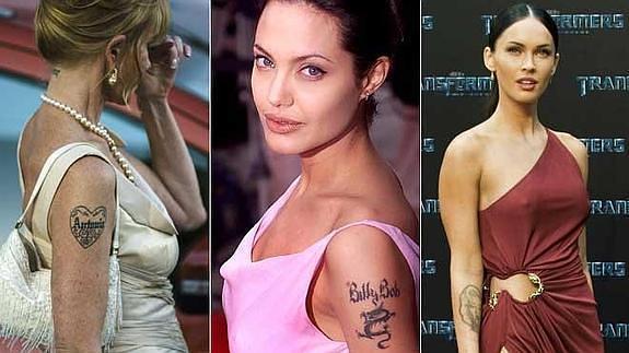 Melanie Griffith, Angelina Jolie y Megan Fox, con sus viejos tatuajes / AGENCIAS