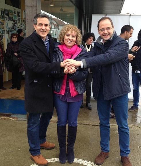 Pablo Zuloaga, Eva Díaz Tezanos y César Luena, en Bezana.
