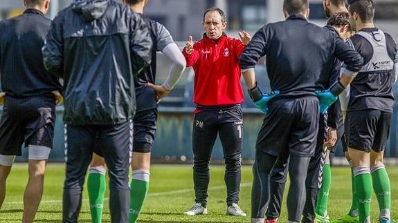 Munitis, durante un entrenamiento en La Albericia.