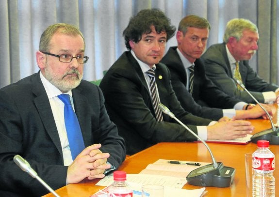 De izquierda a derecha Ángel Pazos, David Lantarón, José Luis López del Moral y Jesús Pellón. 