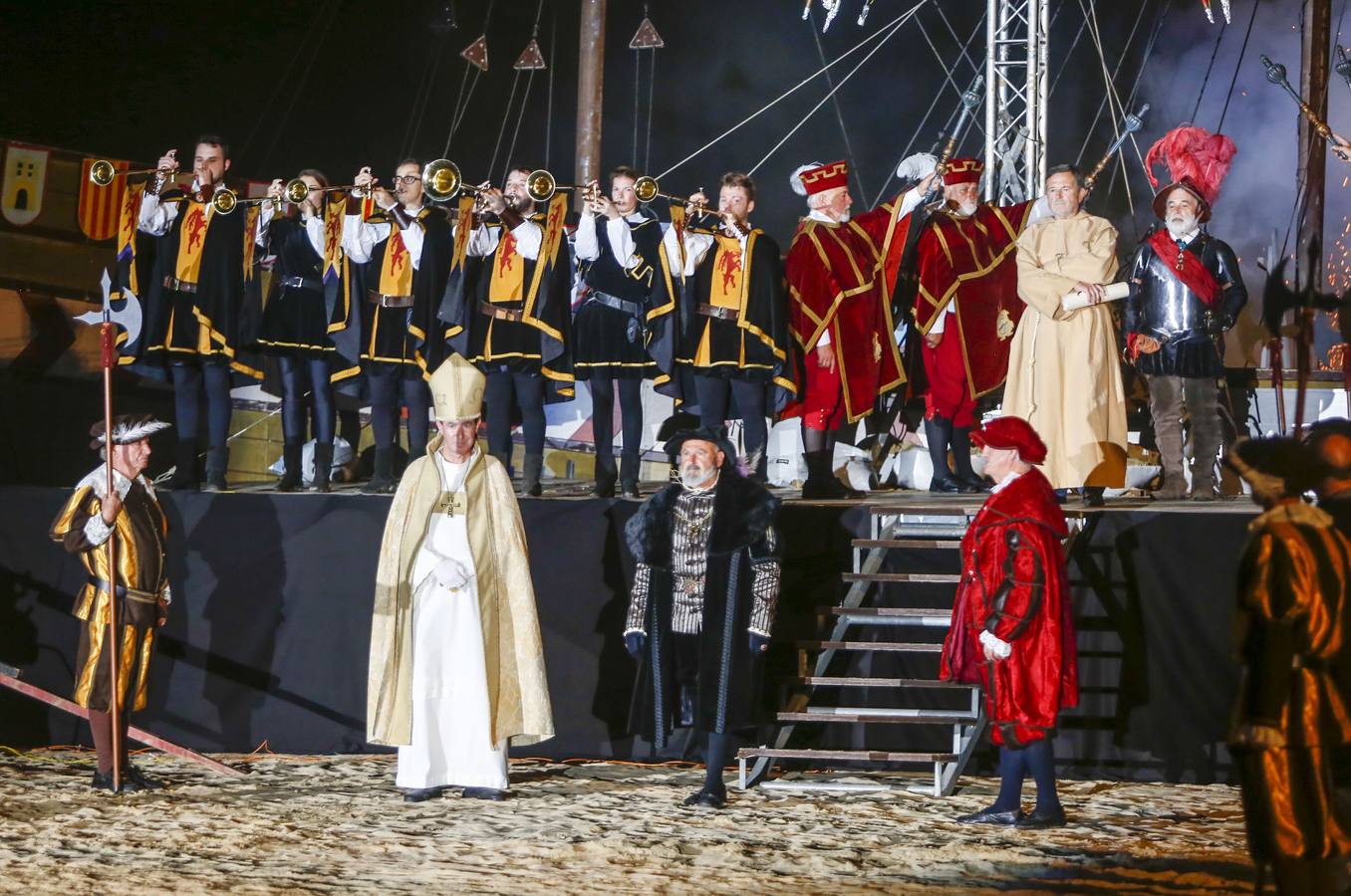 Representación del desembarco de Carlos V en Laredo