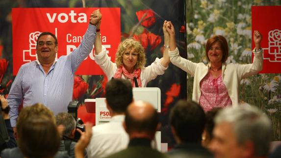 La periodista María de las Cuevas en la sede del PSOE.