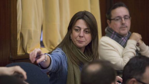 Espinosa, durante un pleno en el Ayuntamiento de Santander