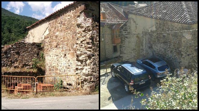 A la izquierda, el socavón vallado tal y como ha estado durante años. A la derecha, el aspecto que presenta ahora la zona donde ya aparcan los coches.