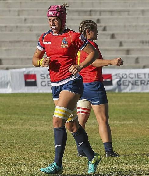 Carmen Pérez, con los colores de la selección española, en la final del Europeo ante Holanda.